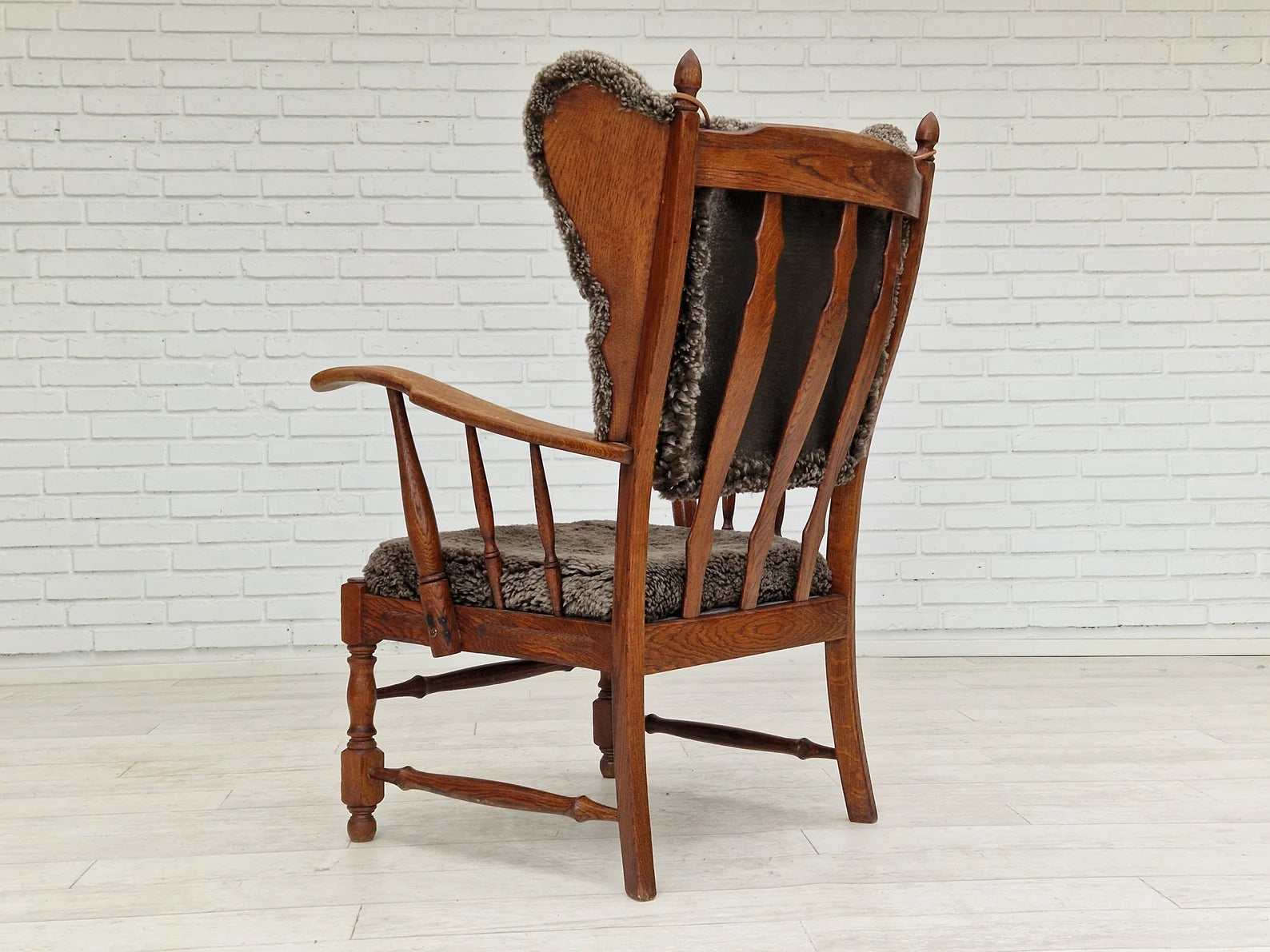 Danish_High_Back_Sheepskin_Armchair_in_Oak,_1960s,_Denmark