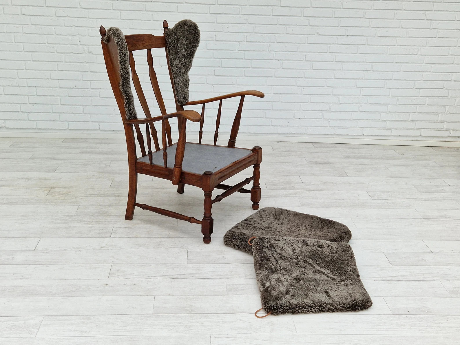 Danish_High_Back_Sheepskin_Armchair_in_Oak,_1960s,_Denmark