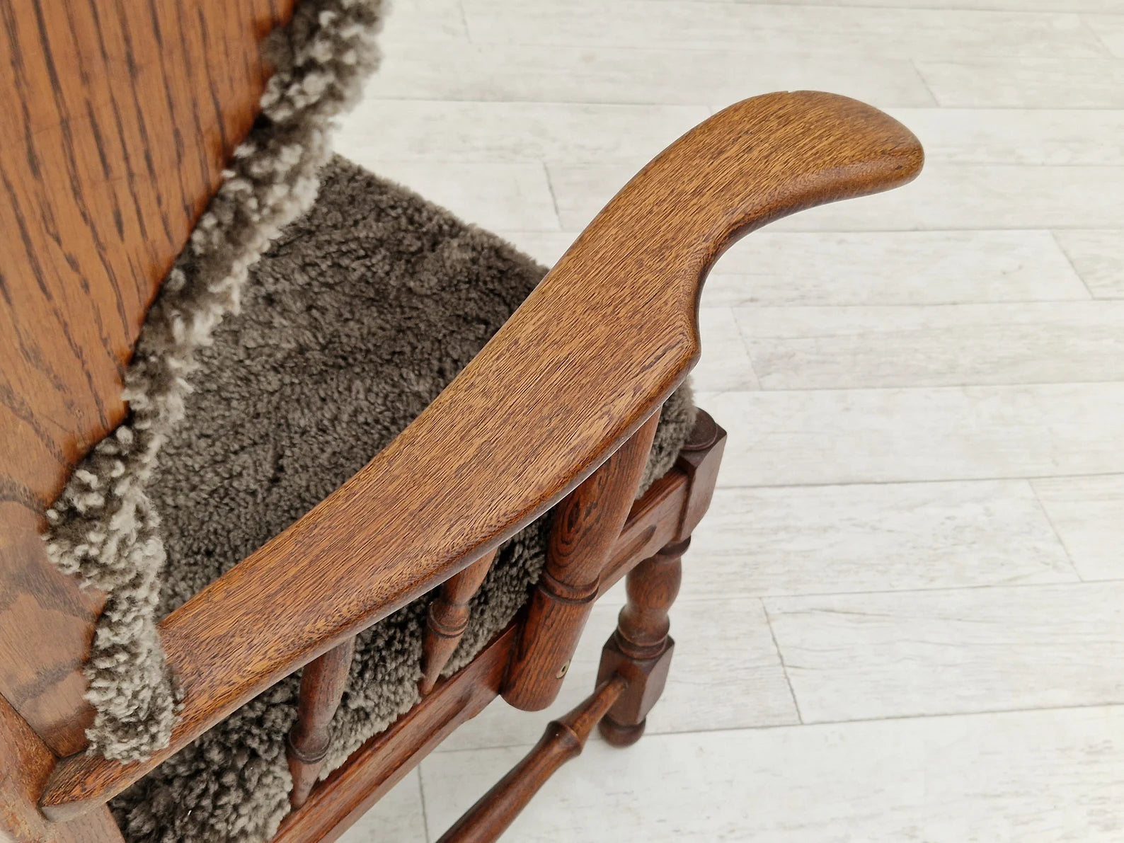 Danish_High_Back_Sheepskin_Armchair_in_Oak,_1960s,_Denmark