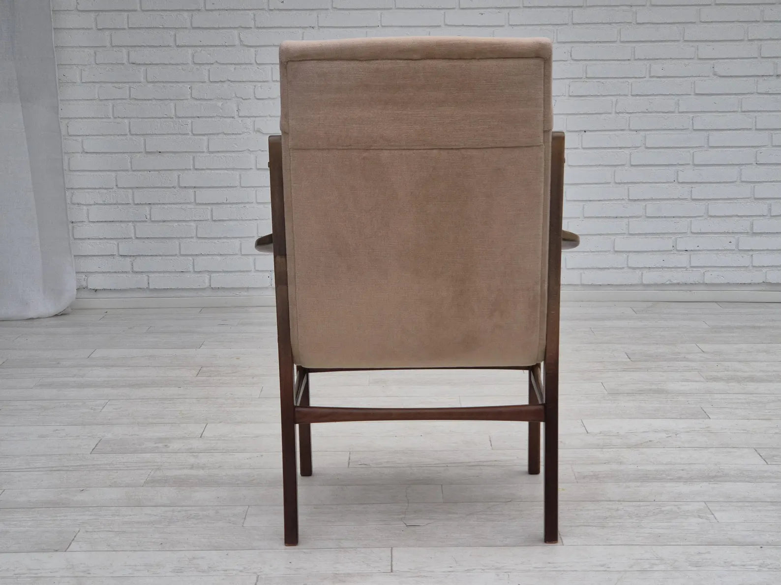 Highback_Armchair,_Beech_Wood_&_Velour,_1960s_Denmark