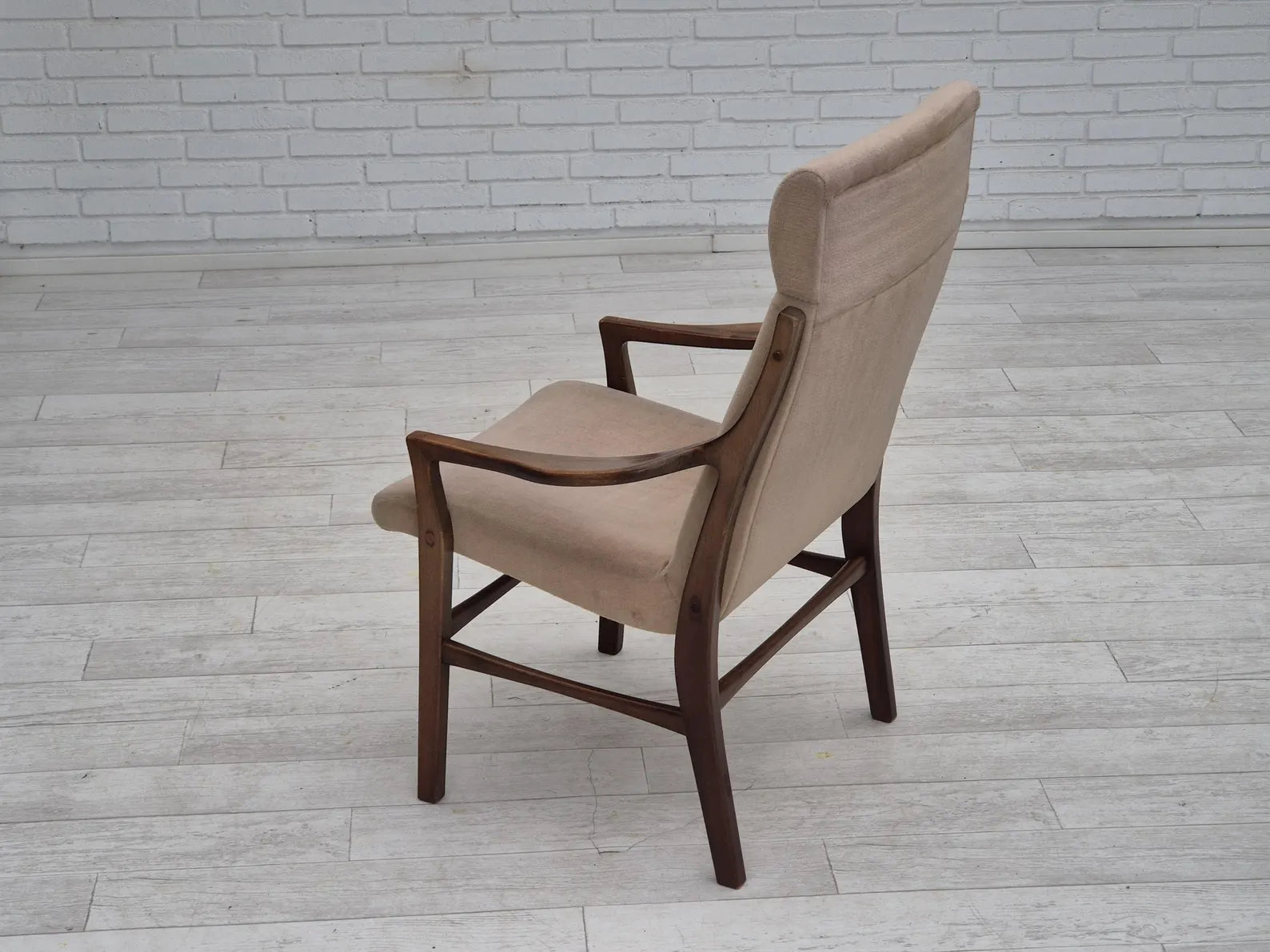 Highback_Armchair,_Beech_Wood_&_Velour,_1960s_Denmark