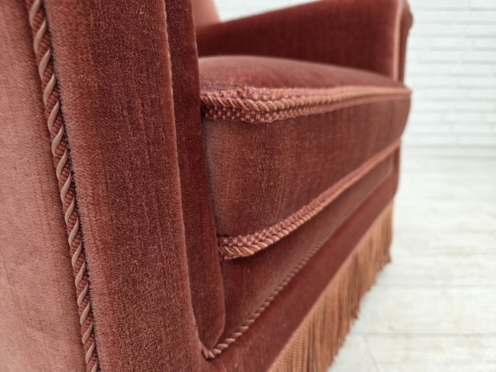 Danish_High_Back_Armchair_in_Salmon_Velour,_1970s,_Denmark
