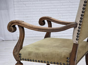 Highback_Armchair,_Wool_&_Velour,_Carved_Oak_1950s_Denmark