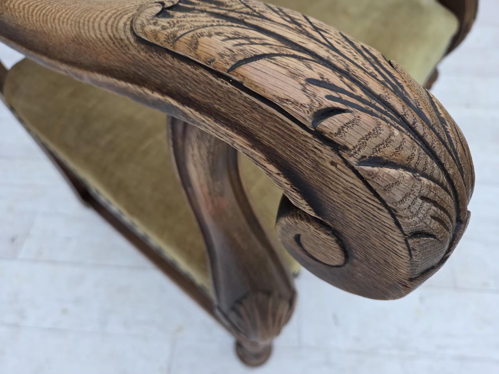 Highback_Armchair,_Wool_&_Velour,_Carved_Oak_1950s_Denmark
