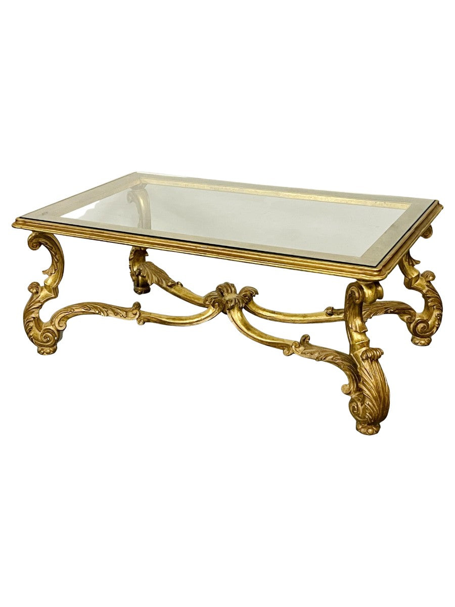 Hollywood_Regency_Coffee_Table_Gilt_Wood_&_Glass,_1960s_Italy