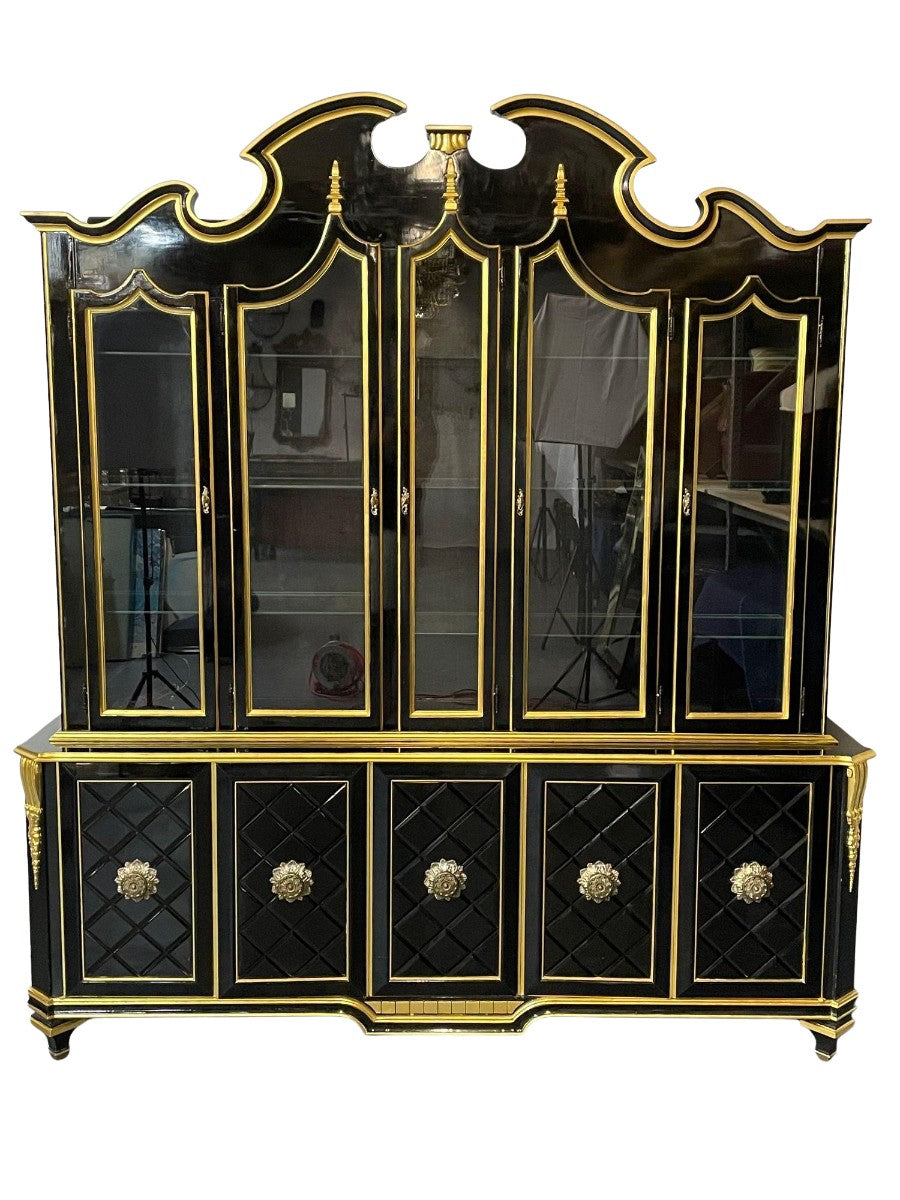 Hollywood_Regency_Ebonized_Bookcase_by_Grosfeld_House,_1970s