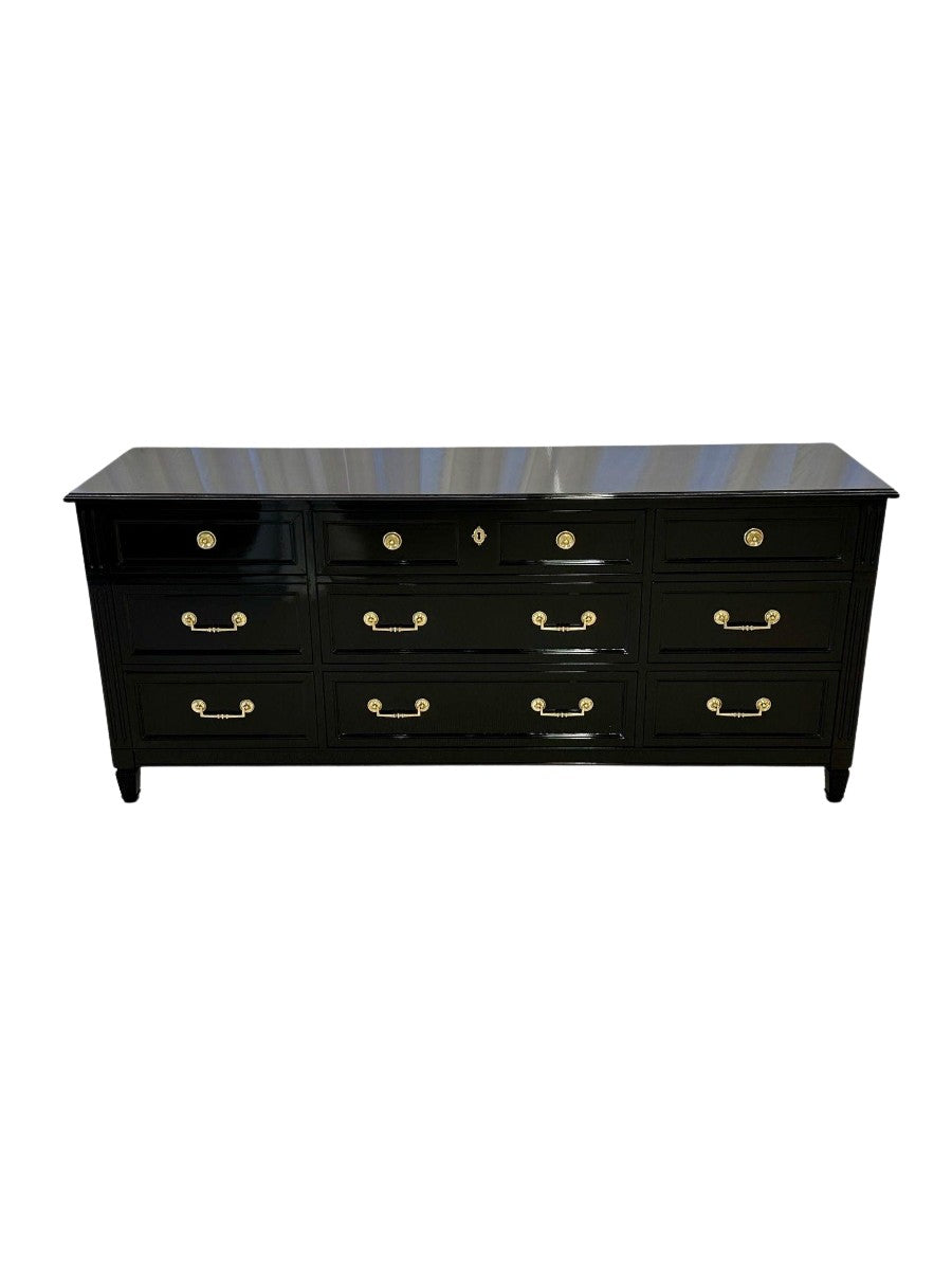 Hollywood_Regency_Ebony_Dresser_Sideboard_Bronze_Accents_1960s_USA