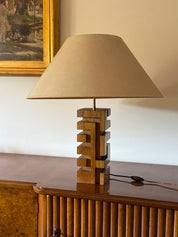 Hollywood_Regency_Wood_and_Brass_Table_Lamp_with_Lampshade,_France,_1970s