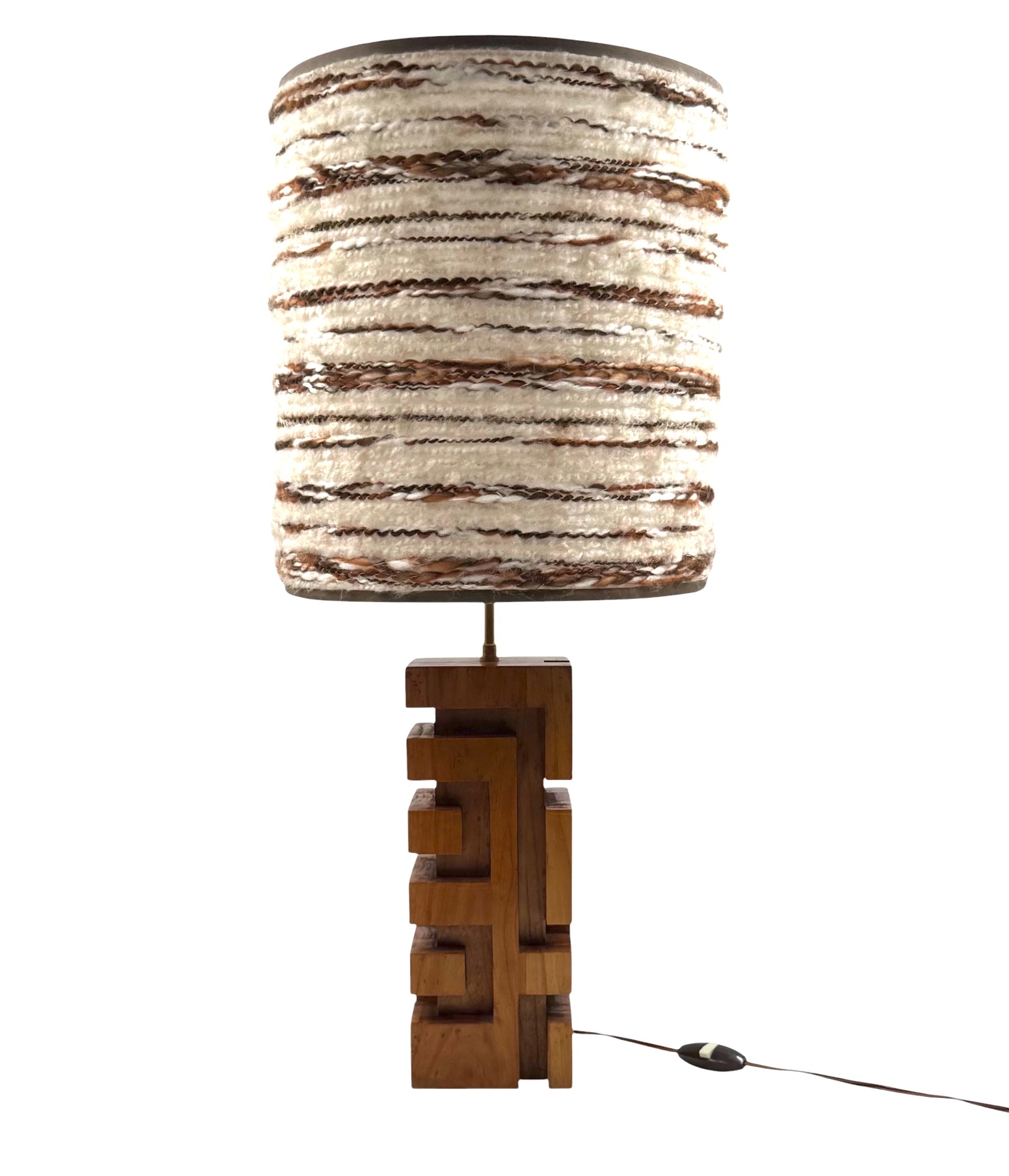 Hollywood_Regency_Wood_and_Brass_Table_Lamp_with_Lampshade,_France,_1970s