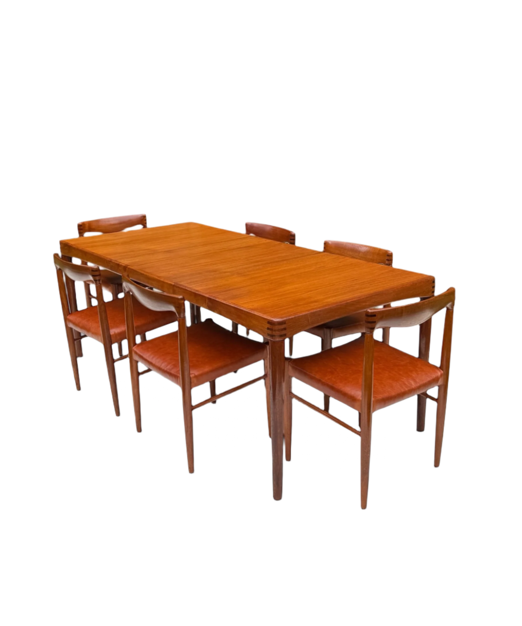 H.W.Klein_Teak_&_Cognac_Leather_Dining_Set_for_Bramin,_Denmark_1960's
