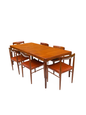 H.W.Klein_Teak_&_Cognac_Leather_Dining_Set_for_Bramin,_Denmark_1960's