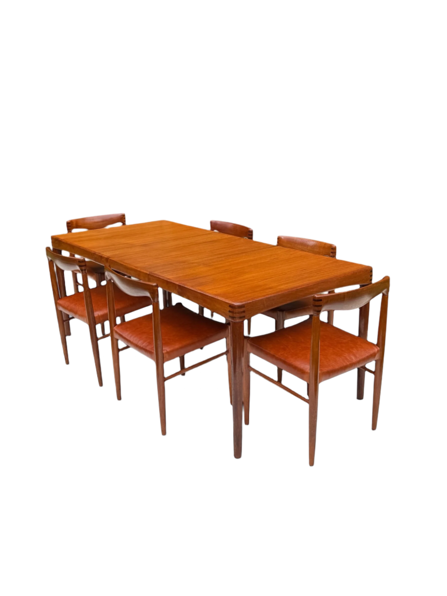 H.W.Klein_Teak_&_Cognac_Leather_Dining_Set_for_Bramin,_Denmark_1960's