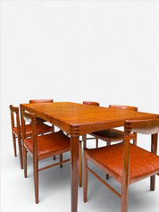 Set_of_Dinning_by_H.W.Klein_&_Cognac_in_Teak_and_Leather_for_Bramin,_Denmark_1960's