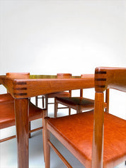 Set_of_Dinning_by_H.W.Klein_&_Cognac_in_Teak_and_Leather_for_Bramin,_Denmark_1960's