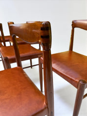 Set_of_Dinning_by_H.W.Klein_&_Cognac_in_Teak_and_Leather_for_Bramin,_Denmark_1960's