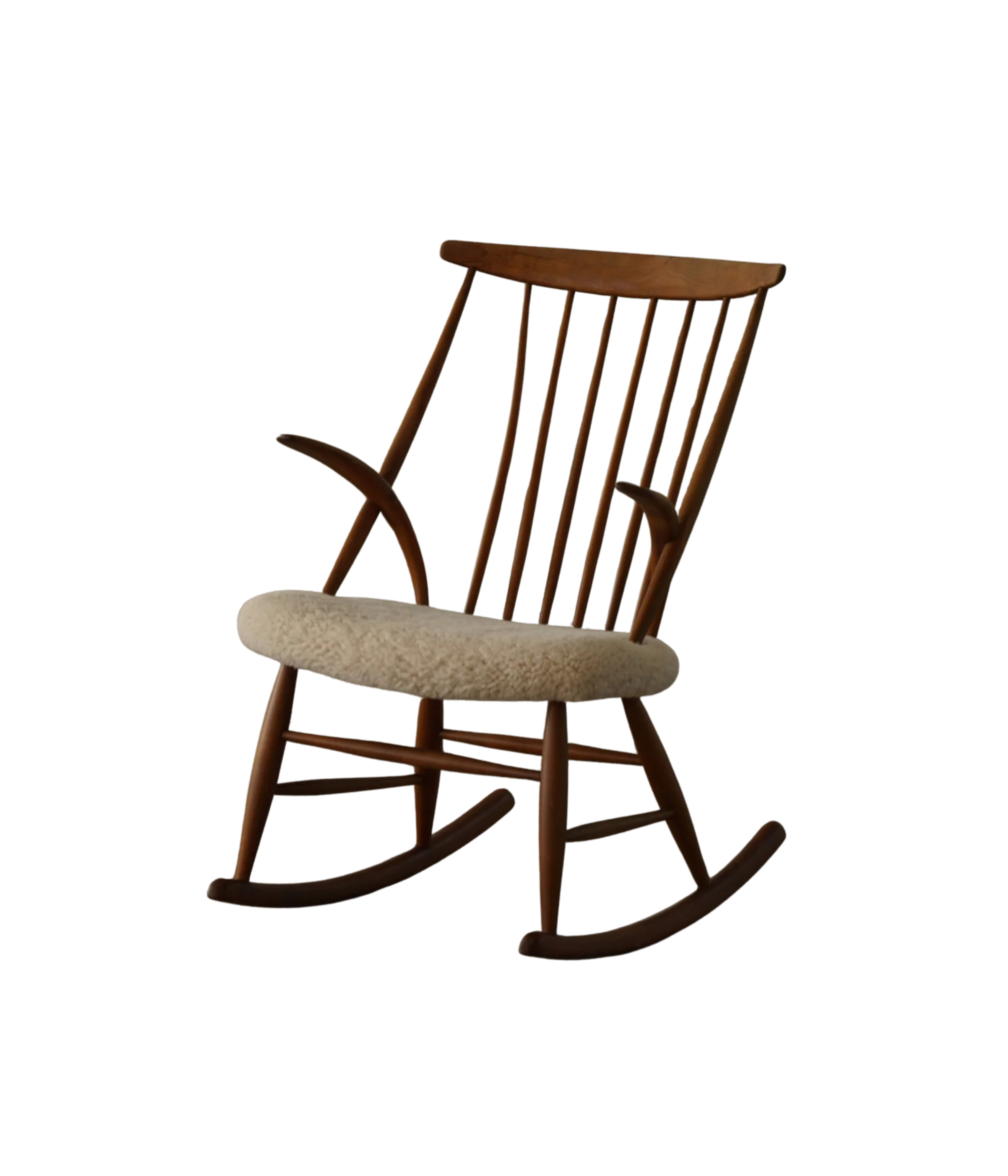 Illum_Wikkelsø_Rocking_Chair_for_N._Eilersen_in_Beech_and_Shearling,_Denmark,_1960s