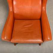 Illum_Wikkelsø_Model_110_Wingback_Armchair_in_Cognac_Leather,_Denmark
