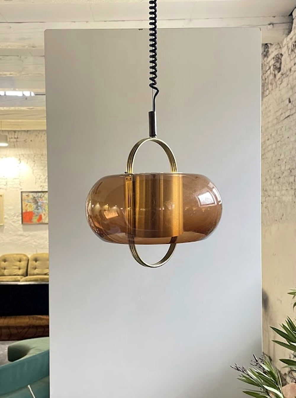 1970s_Smoked_Glass_and_Brass_Pendant_Lamp_by_Temde_Leuchten,_German_Space_Age_Design