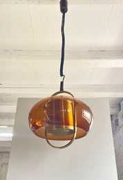 1970s_Smoked_Glass_and_Brass_Pendant_Lamp_by_Temde_Leuchten,_German_Space_Age_Design