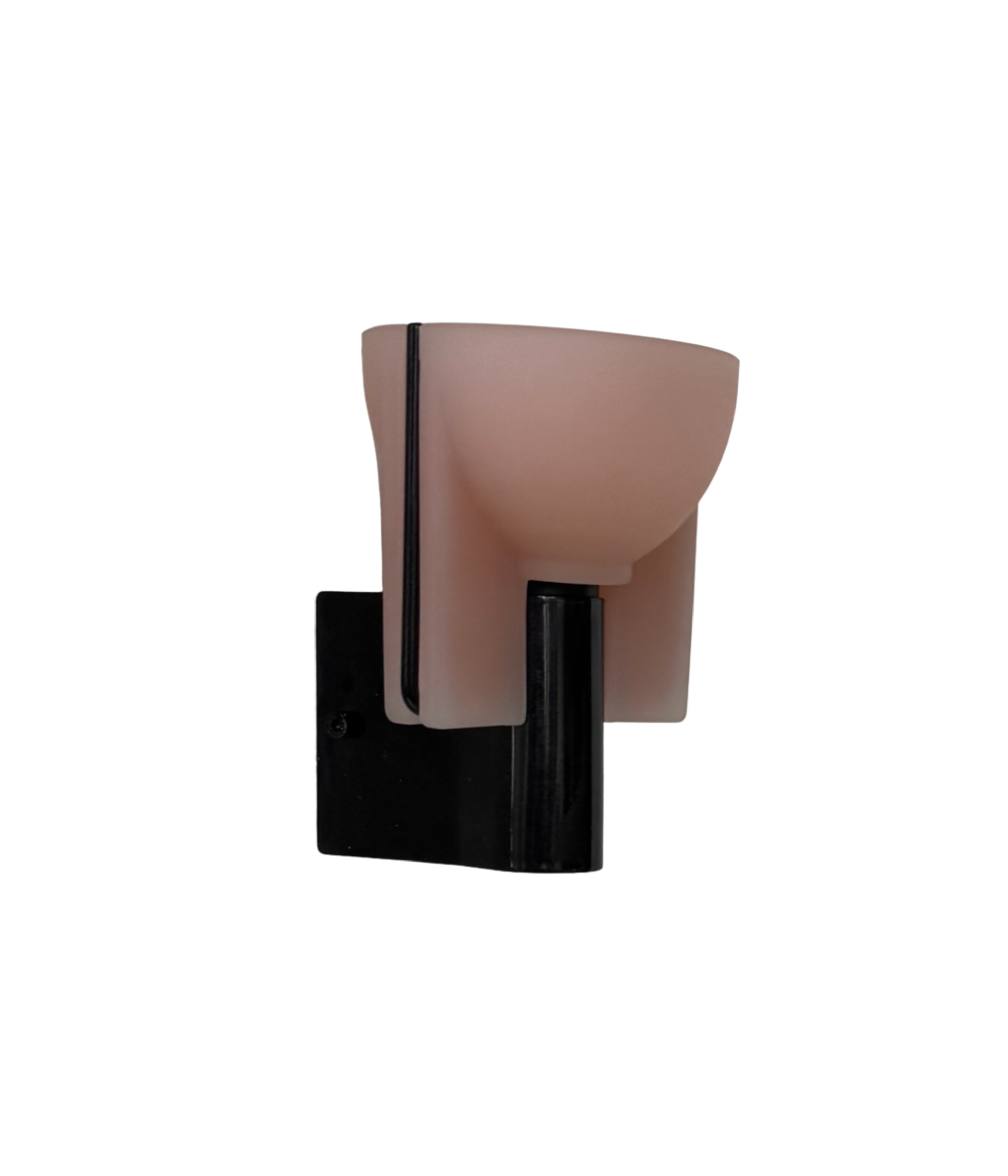 Italian_Brushed_Metal_and_Pink_Frosted_Glass_Wall_Light,_1980s