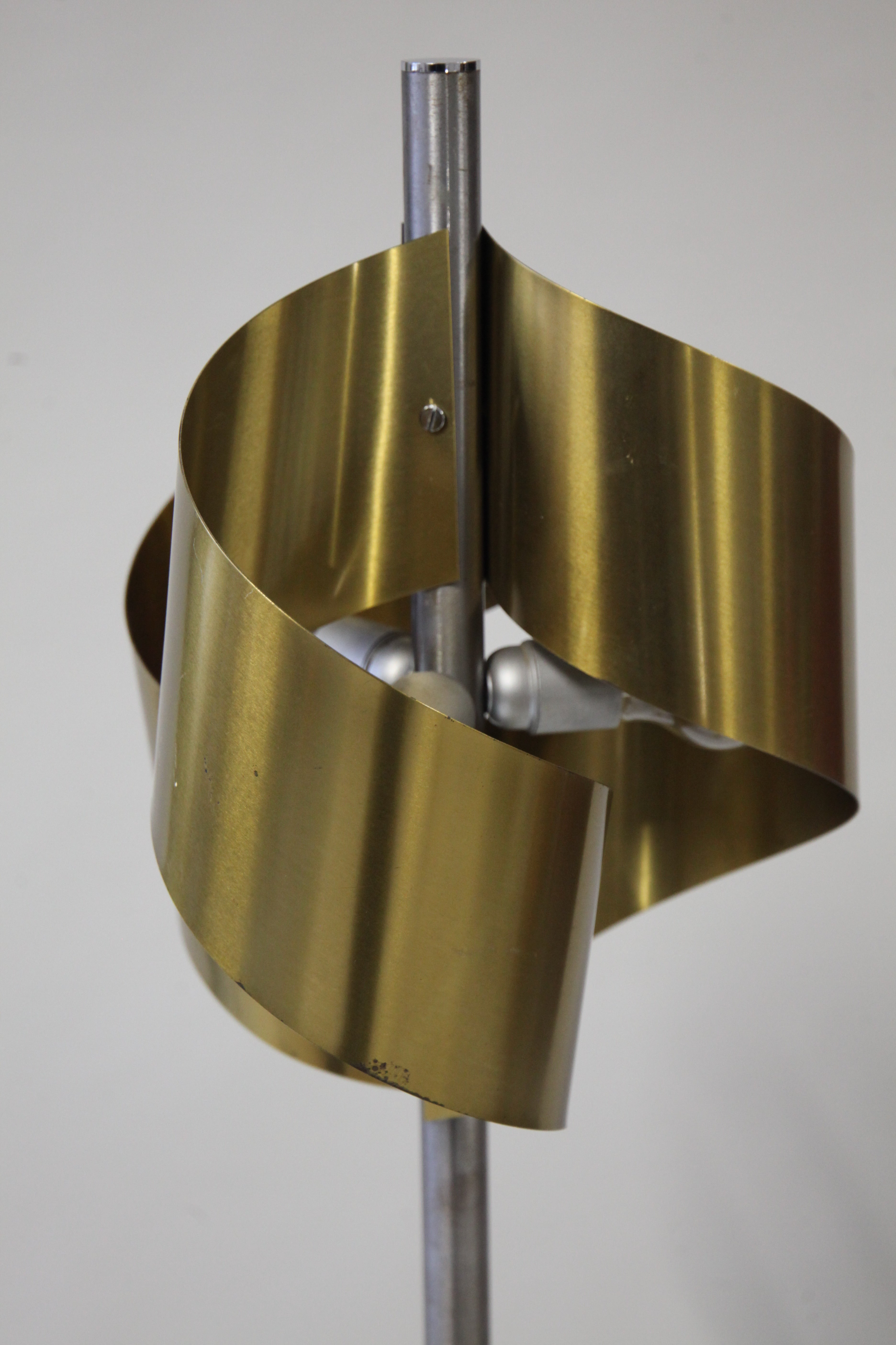 Brushed_Steel_and_Brass_Floor_Lamp,_Mid_Century_Modern,_1970s,_Italy