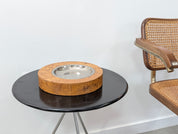 1970s_Italian_Burl_Wood_and_Stainless_Steel_Ashtray_or_Catchall,_Tommaso_Barbi_Style