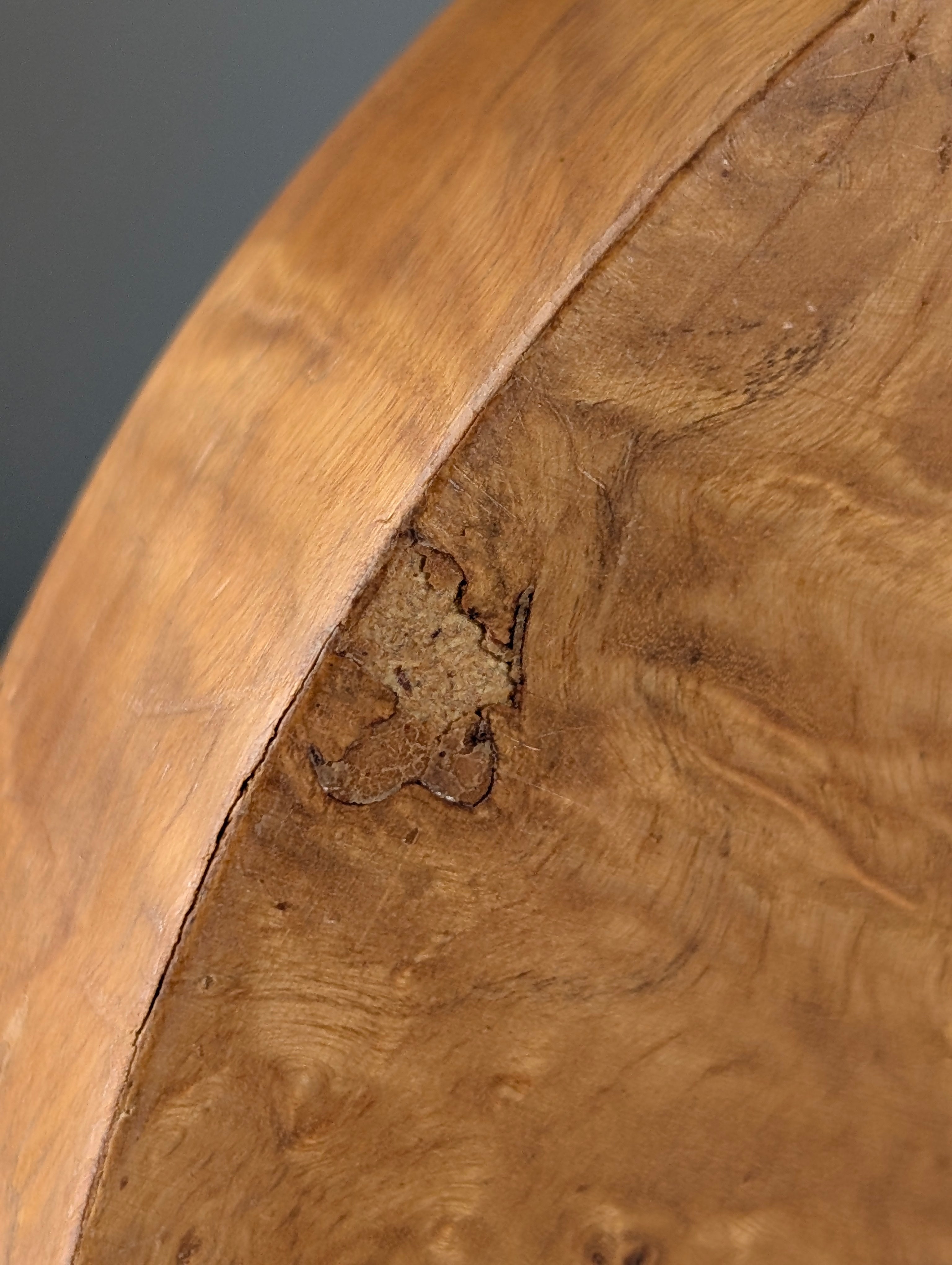 1970s_Italian_Burl_Wood_and_Stainless_Steel_Ashtray_or_Catchall,_Tommaso_Barbi_Style
