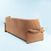 Vico_Magistretti_Portovenere_3_Seater_Sofa_for_Cassina,_Peach_Upholstery,_Italy,_1982