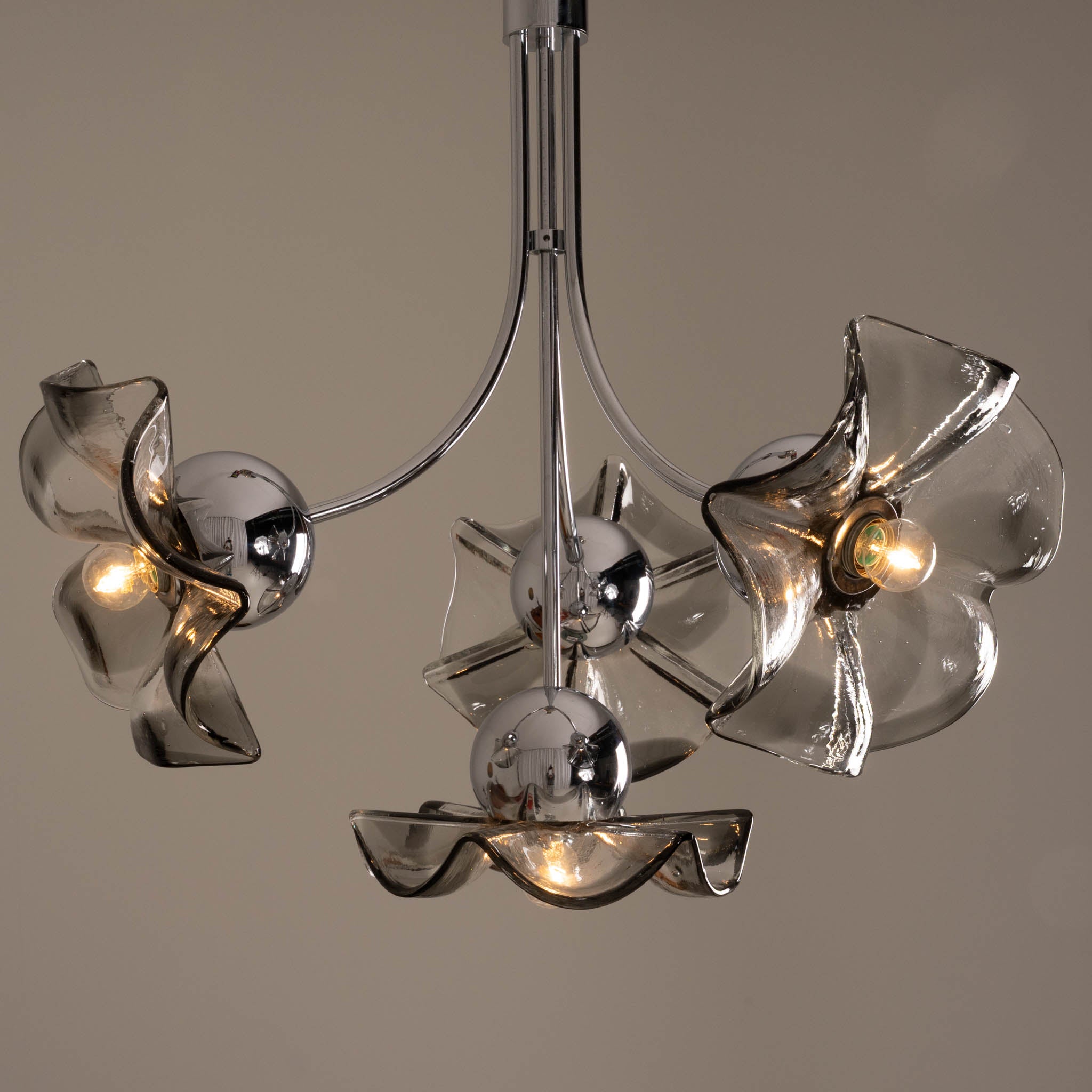 Italian_Murano_Glass_Floral_Pendant_Lamp_with_Smoked_Glass_Shades,_1970s