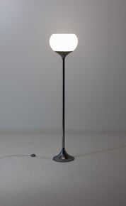 Vintage_Italian_Chrome_Floor_Lamp_Attributed_to_Guzzini,_1970s_Space_Age_White_Dome_Lamp