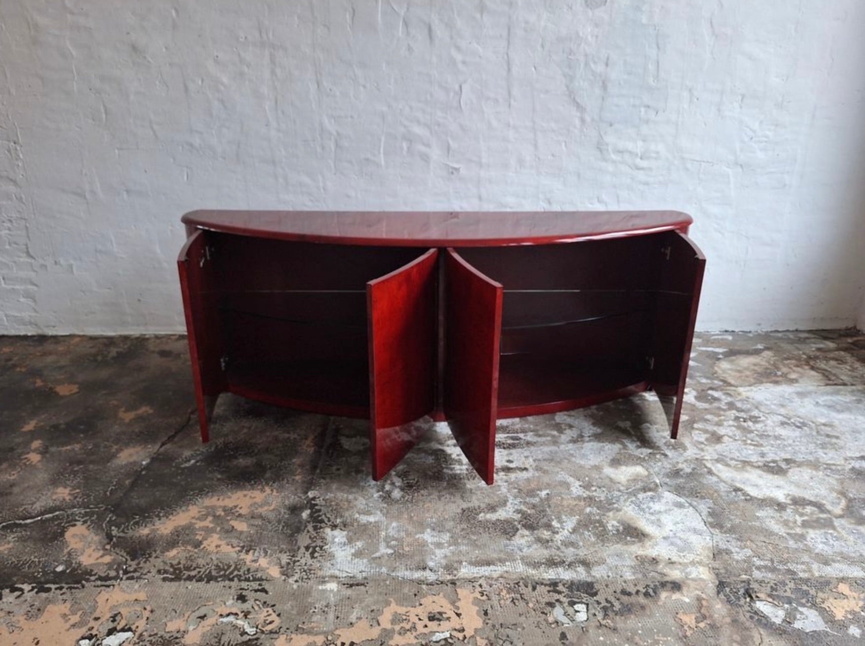 Convex_Sideboard_by_Aldo_Tura_in_Parchment_Lacquered_Finish,_Italy_circa_1990