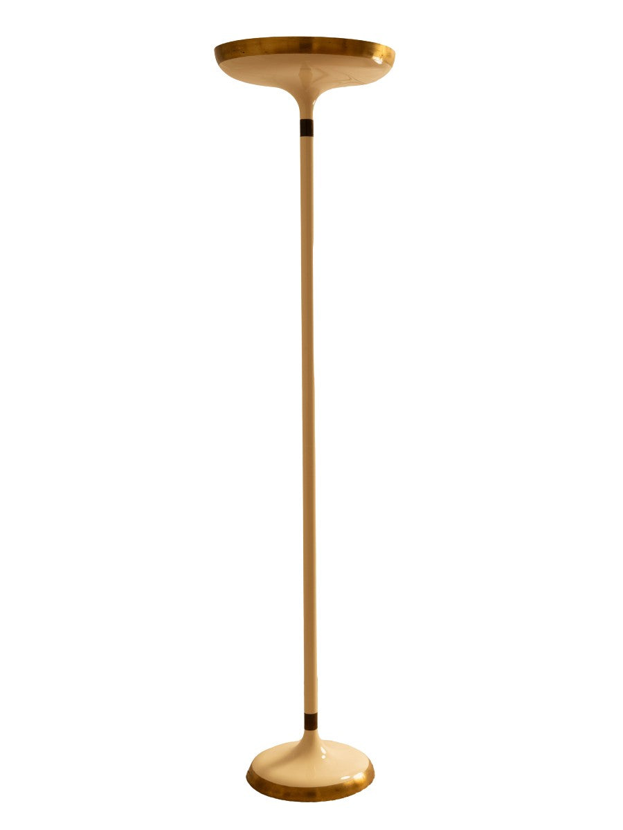 1970s_Cream_White_and_Gold_Floor_Lamp,_Italy