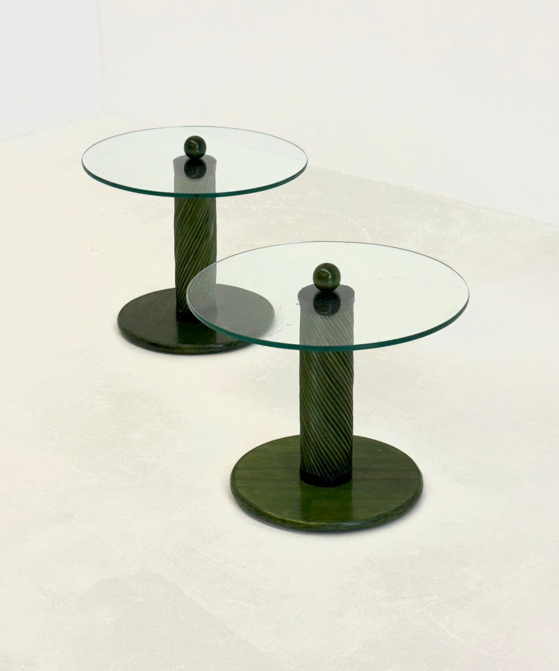 Set_of_2_Italian_green_side_tables_with_bamboo_base_and_glass_top