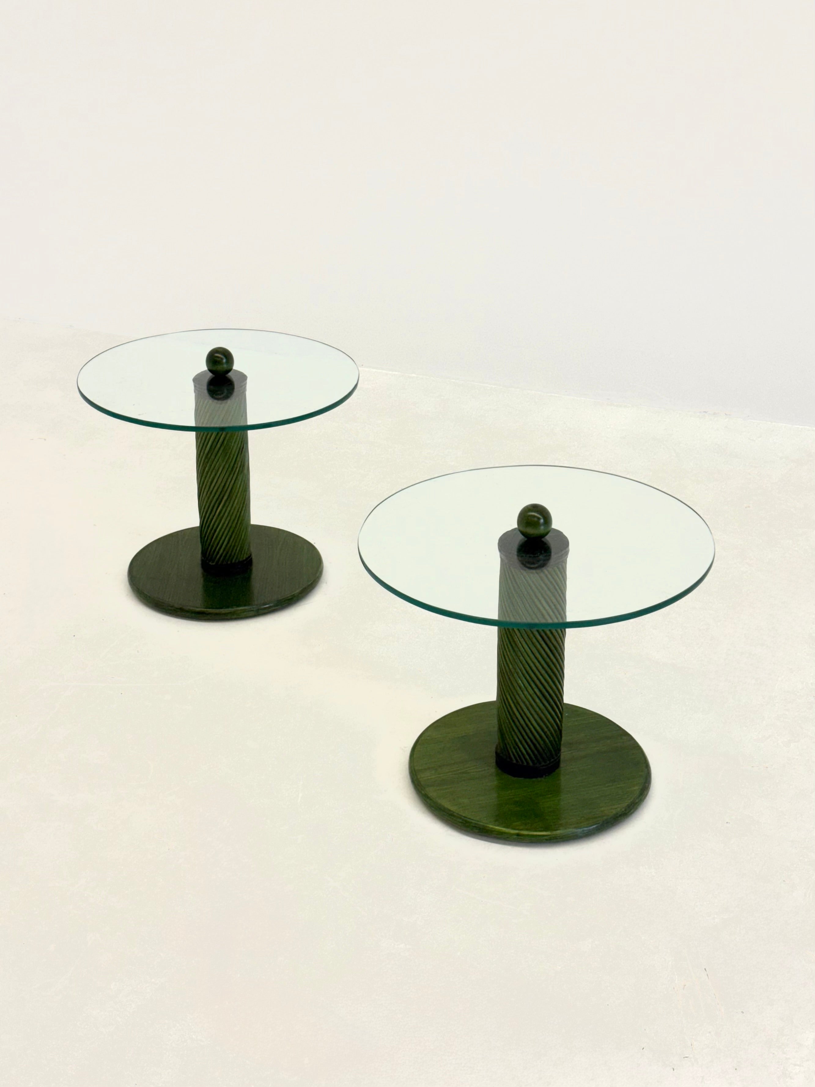 Set_of_2_Italian_green_side_tables_with_bamboo_base_and_glass_top