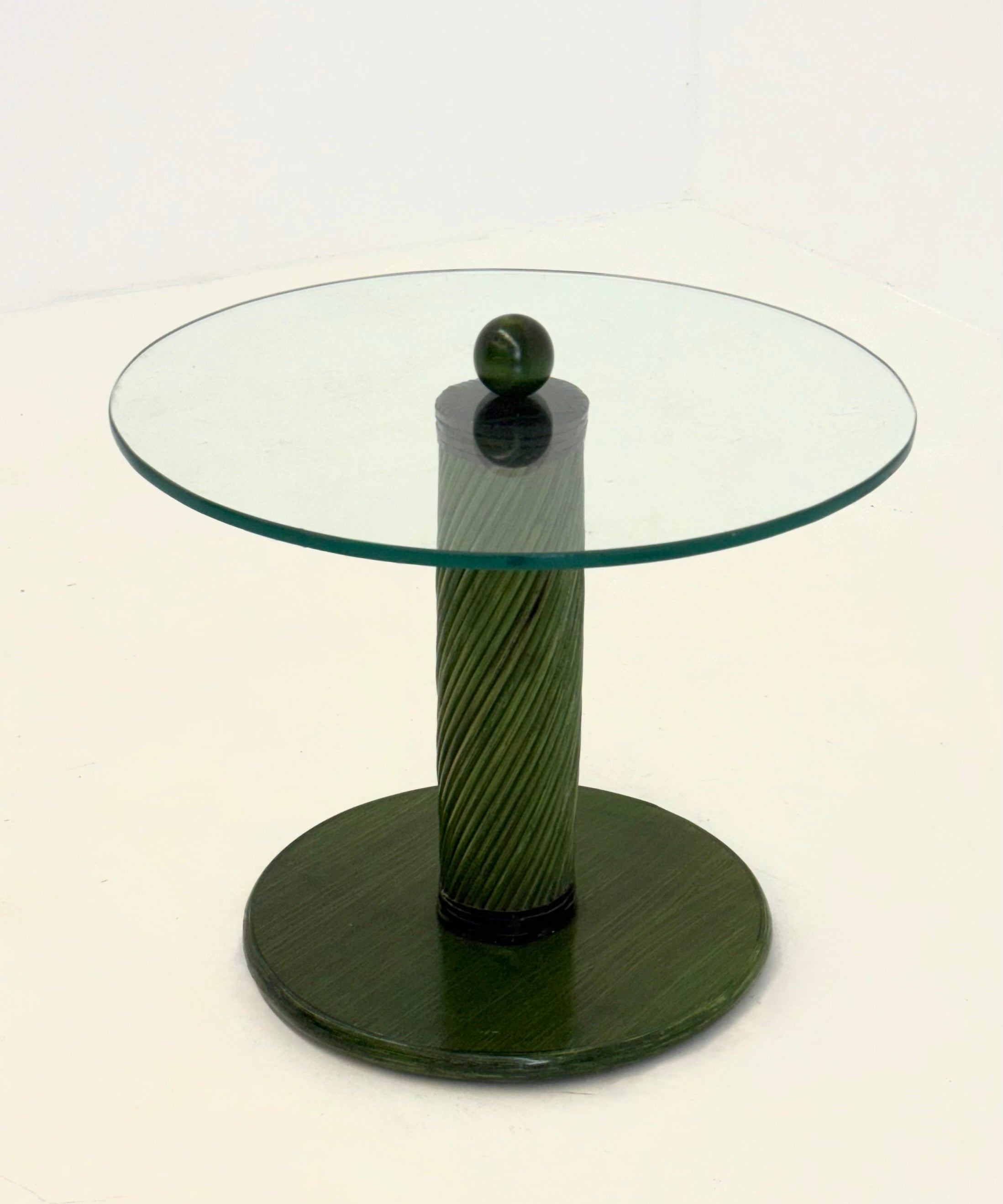Italian_green_side_table_with_bamboo_base_and_glass_top