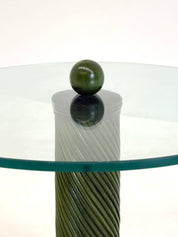Set_of_2_Italian_green_side_tables_with_bamboo_base_and_glass_top