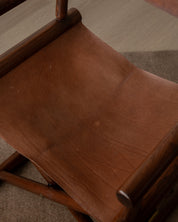 Italian_Modern_Folding_Director's_Chair_in_Dark_Stained_Ash_Wood_and_Brown_Leather,_1980s–1990s