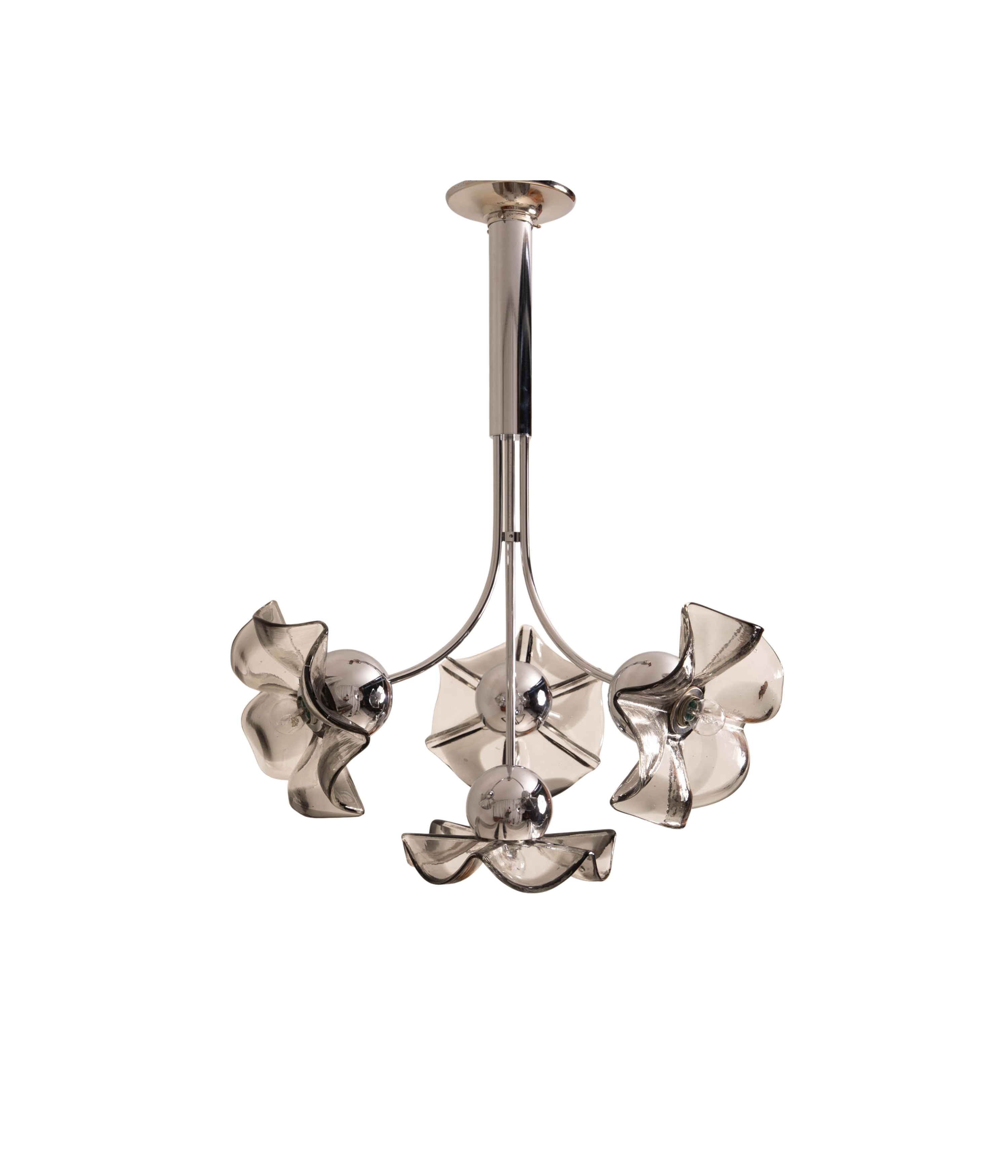 Italian_Murano_Glass_Floral_Pendant_Lamp_with_Smoked_Glass_Shades,_1970s
