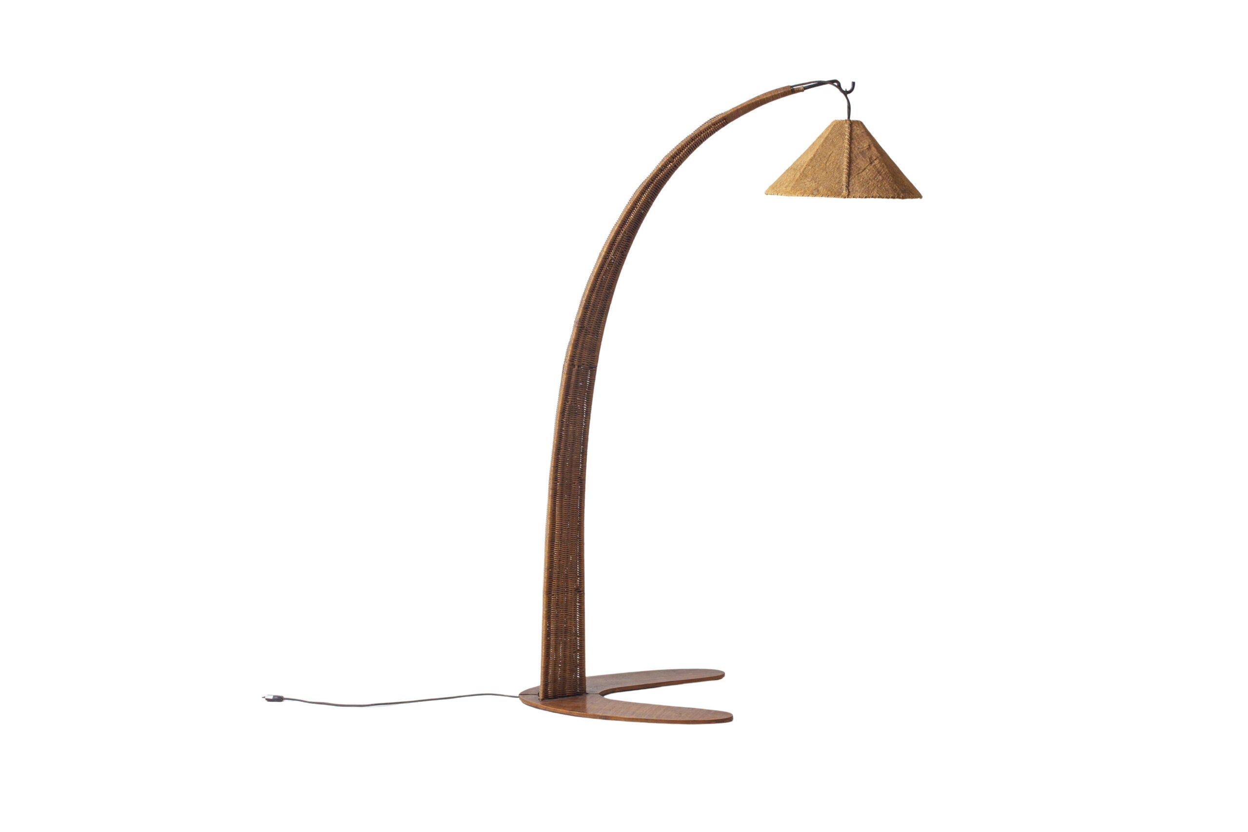 Italian_Rattan_Arc_Floor_Lamp_with_Jute_Shade,_1960s