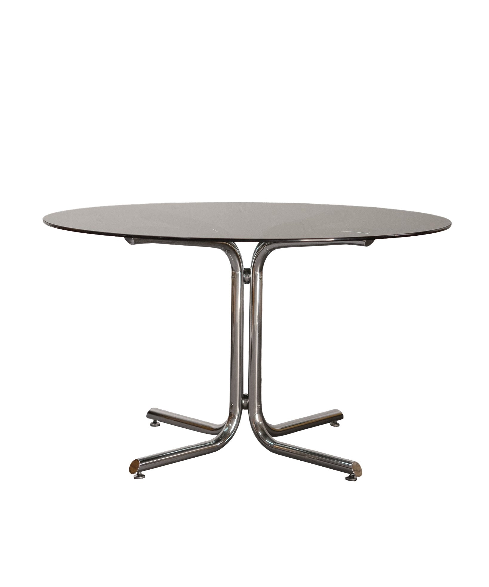 Round_Dining_Table_made_of_Tubular_Chrome_Steel_and_Smoked_Glass