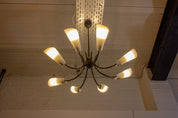 Italian_Spider_Chandelier_with_Eight_Brass_Arms_and_White_Shades,_1970s