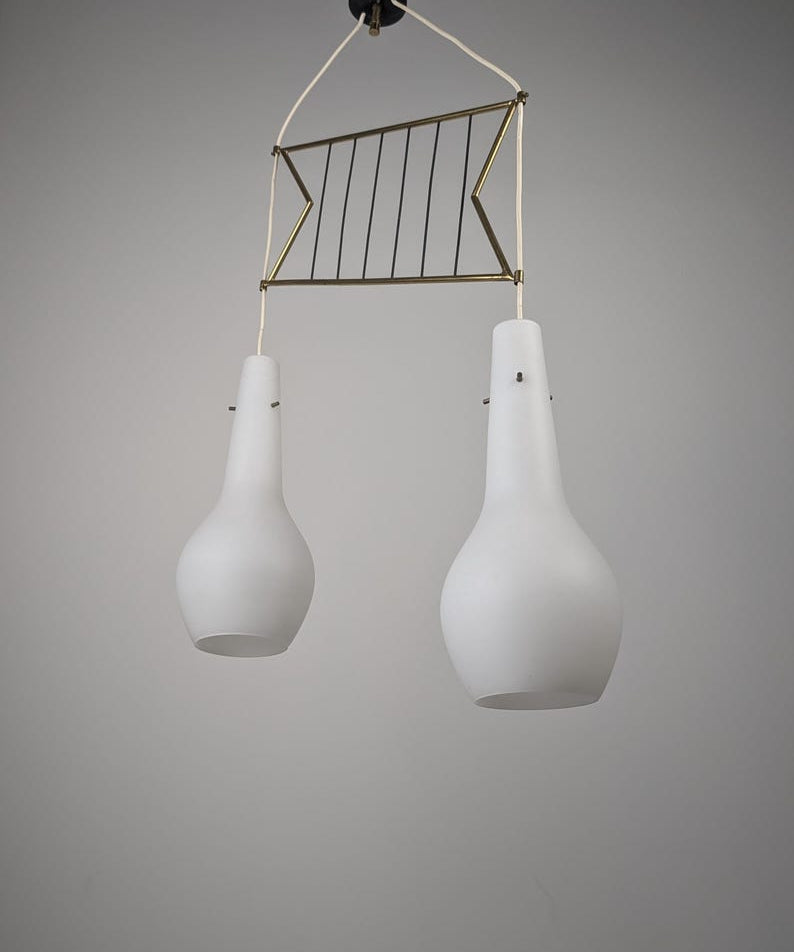Italian_Stilnovo_Style_Pendant_Lamp_with_Opaline_and_Brass_Shades,_1950s