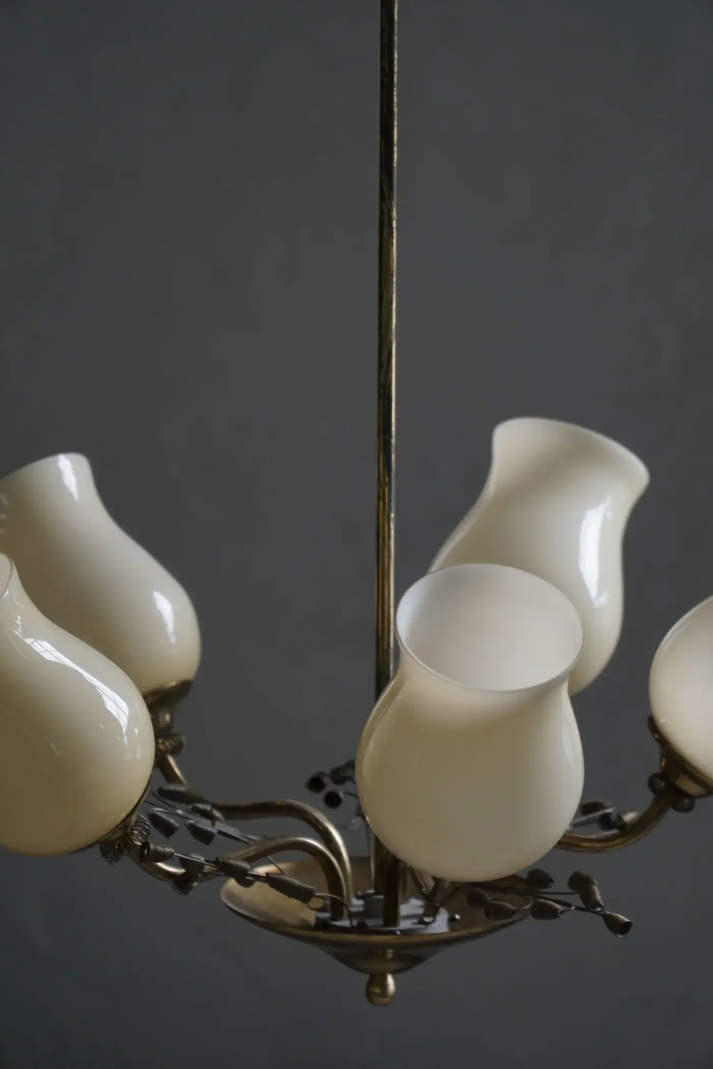 Paavo_Tynell_5-Arm_Brass_and_Glass_Chandelier,_Finland