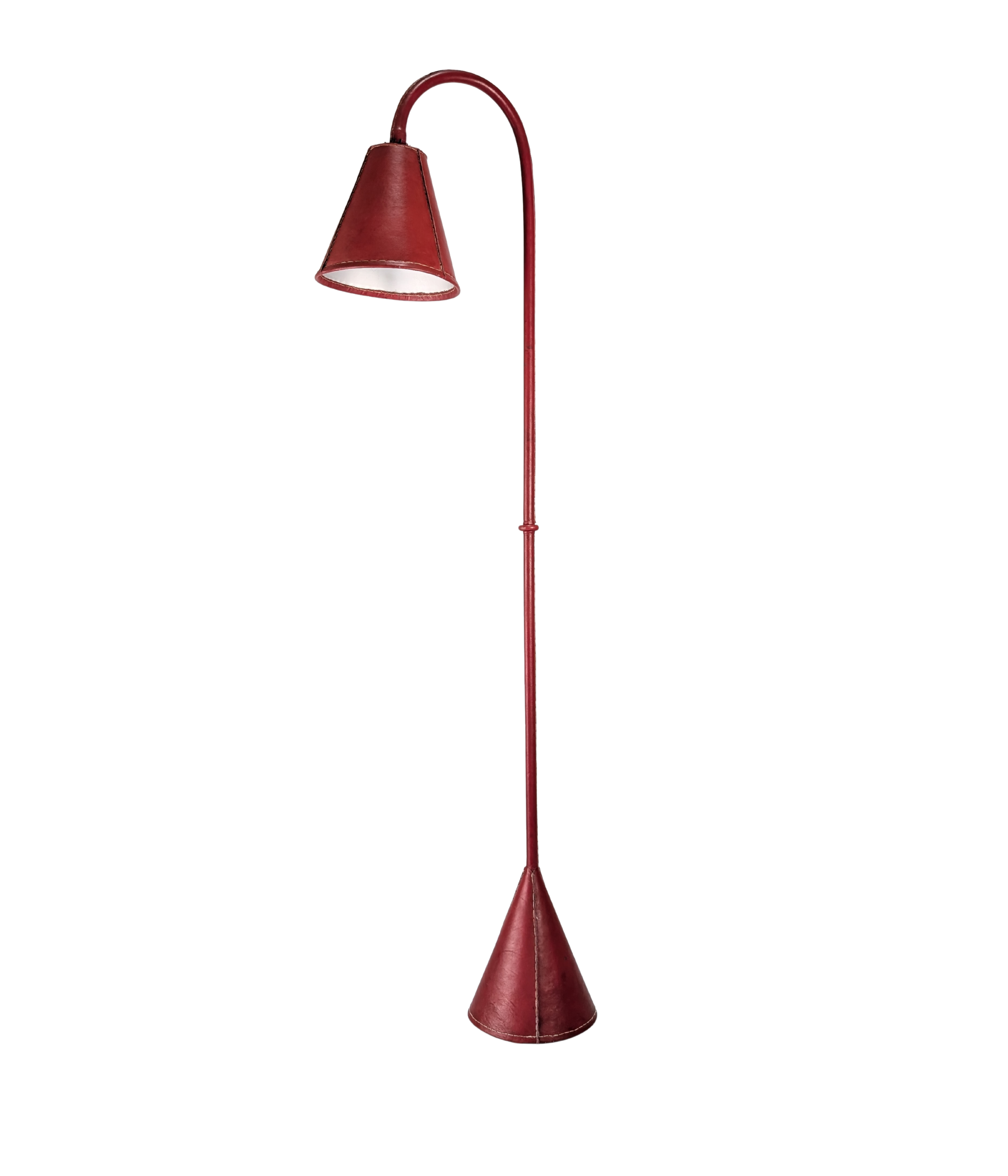 Jacques_Adnet_Floor_Lamp_in_Stitched_Red_Saddle_Leather,_France,_1960s