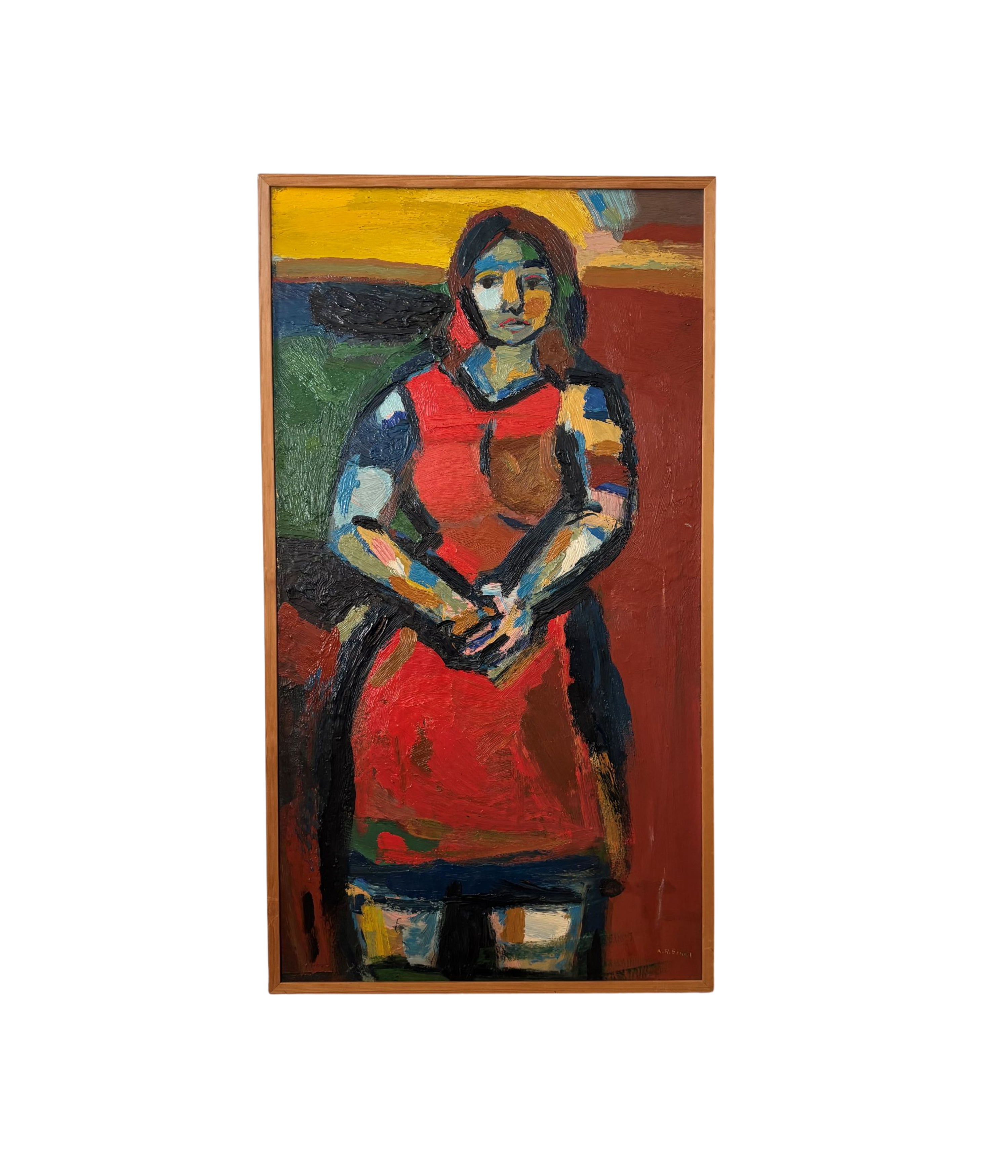 “Jannie”_Large_Expressionist_Oil_Painting_on_Linen_by_Arthur_Rudolf_Rudi_Seidel
