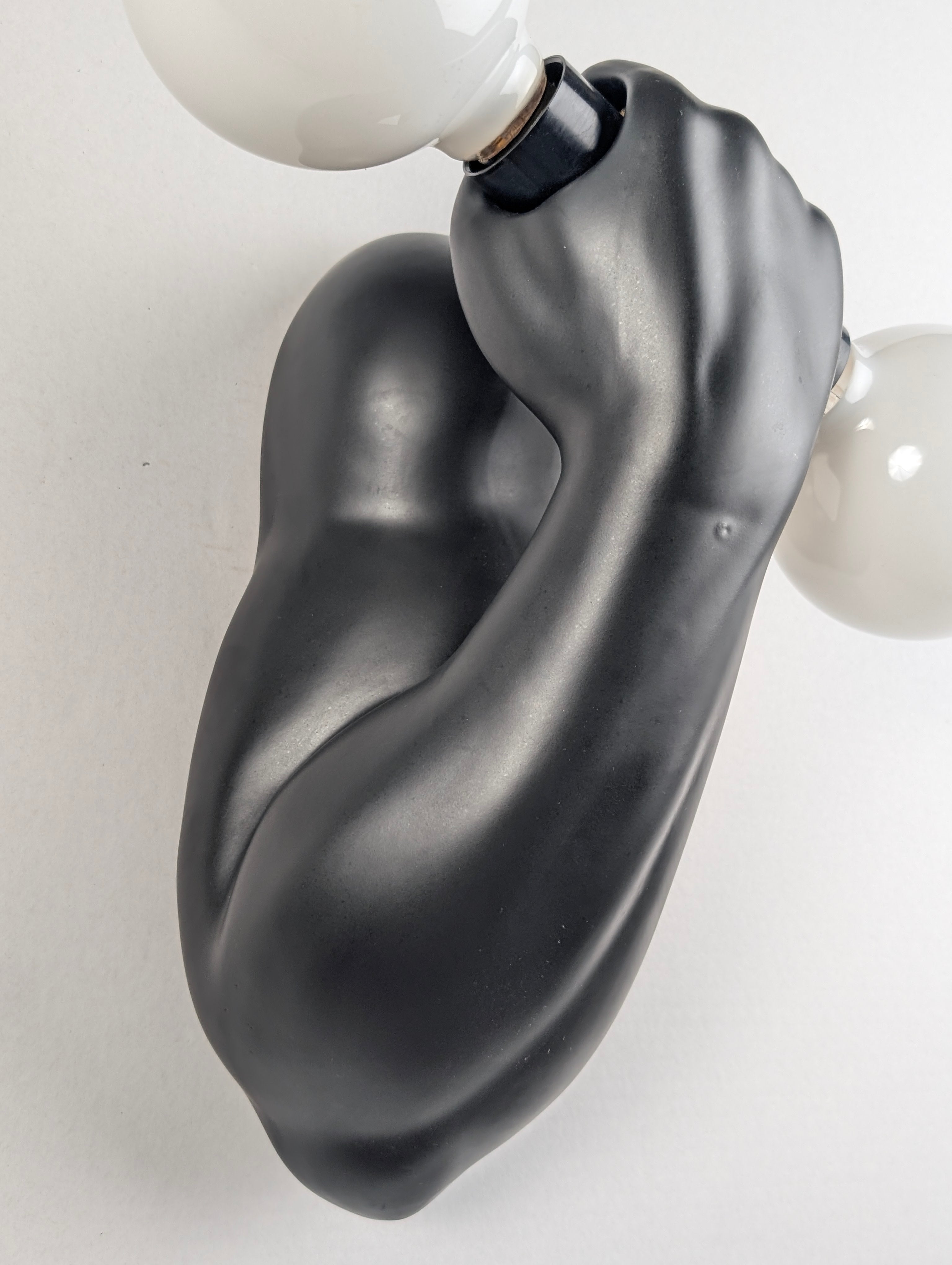 Black_Ceramic_Arm_Wall_Sconce_by_J.C._Peiré,_Sculptural_Design,_1970s,_France