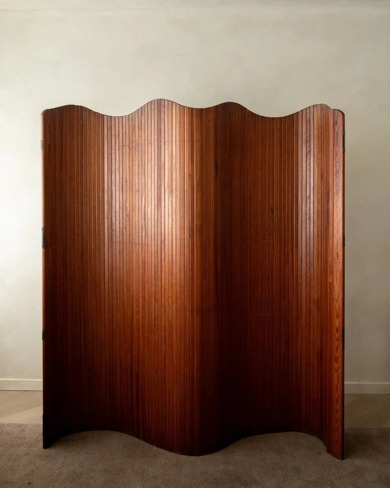 Jomain_Baumann_XL_Tambour_Room_Divider_in_Pine_for_Baumann,_France,_1930s
