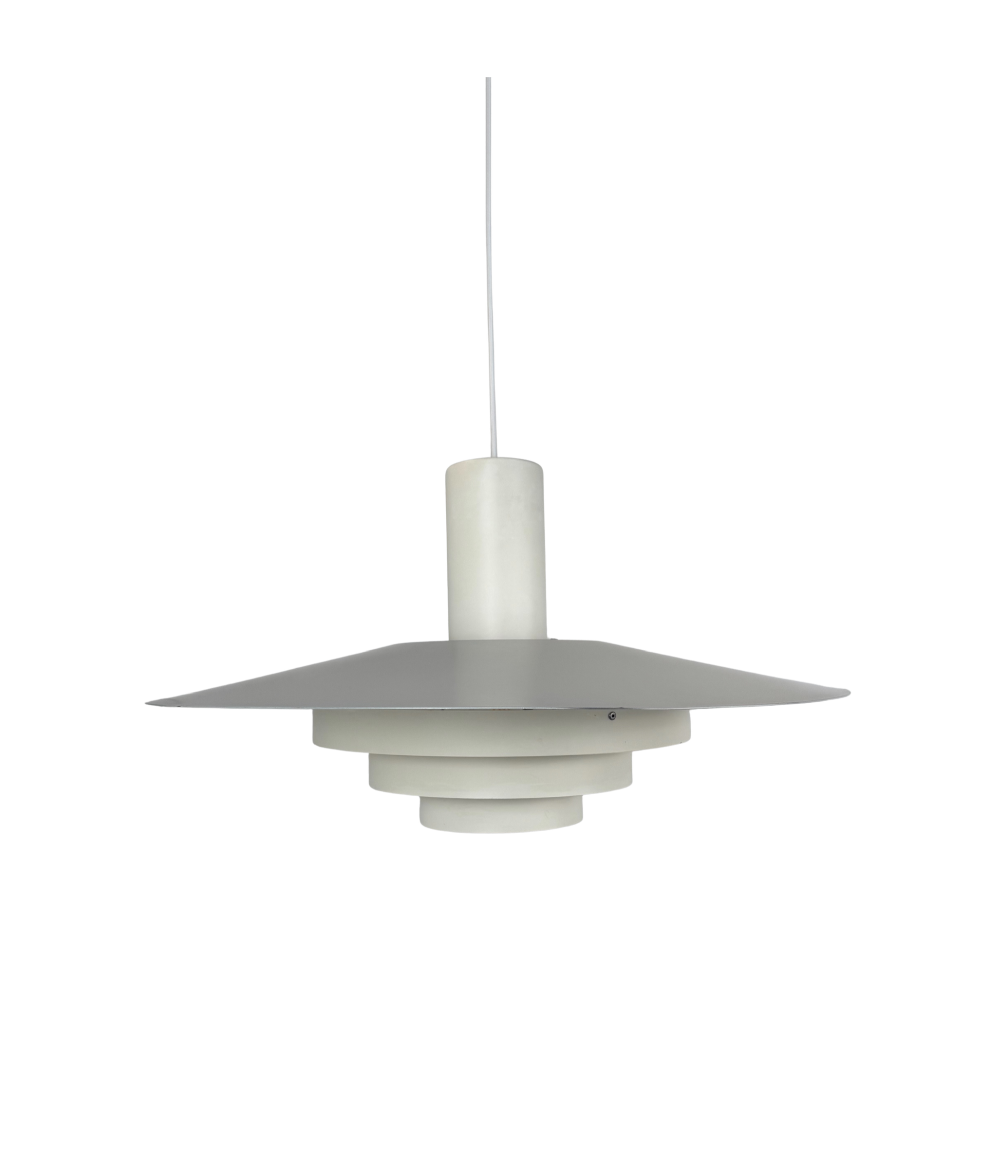 Karlebo_XXL_Pendant_Lamp_by_Skaarup_&_Jespersen_for_Fog_&_Mørup,_White_Lacquered_Metal,_Denmark,_1970s