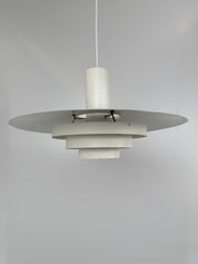 Karlebo_XXL_Pendant_Lamp_by_Skaarup_&_Jespersen_for_Fog_&_Mørup,_White_Lacquered_Metal,_Denmark,_1970s