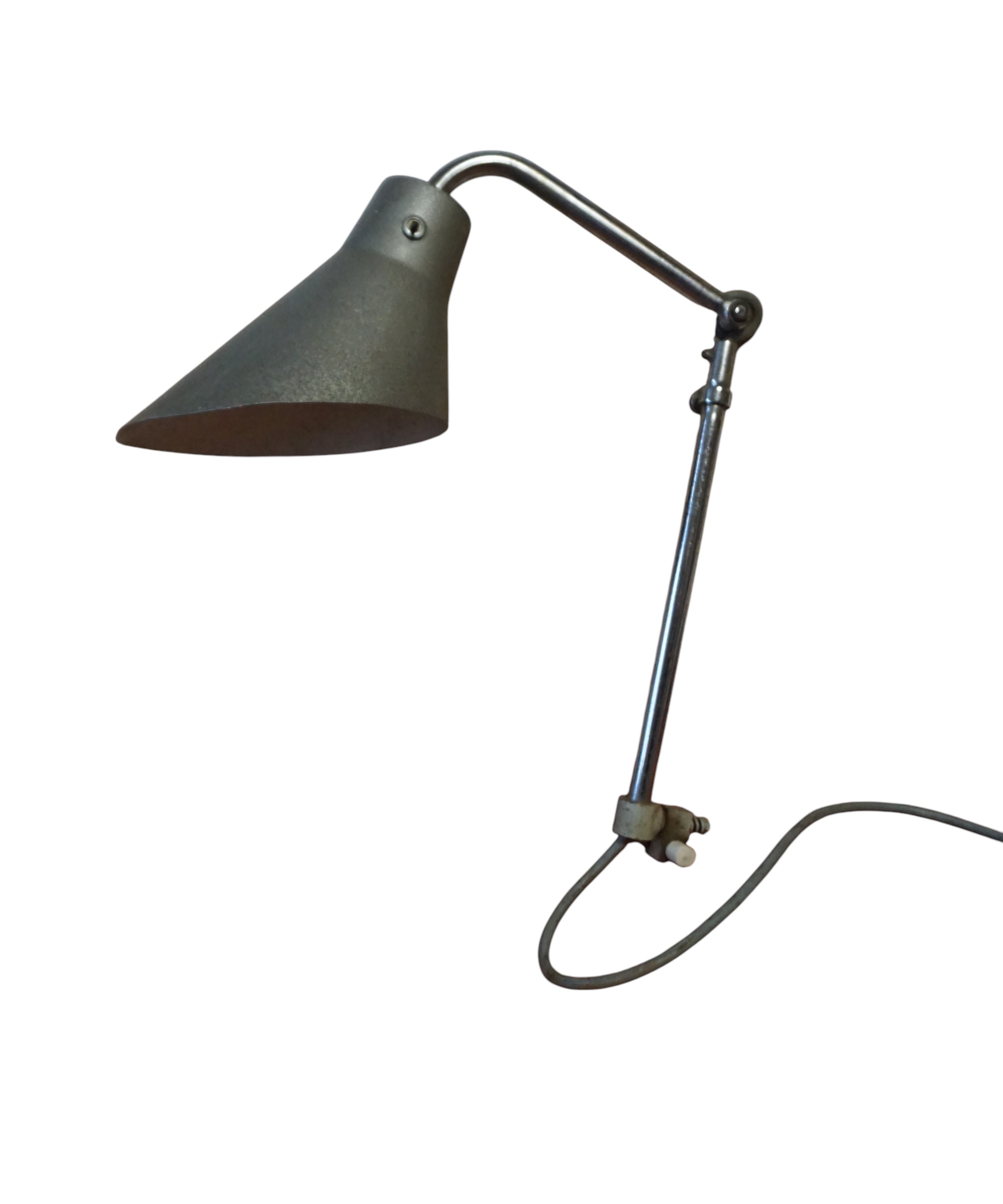 Model_210_Industrial_Clamp_Lamp_by_Alphonse_Pinoit_for_Ki·É·Klair,_French_Articulating_Workshop_Lamp,_1940s